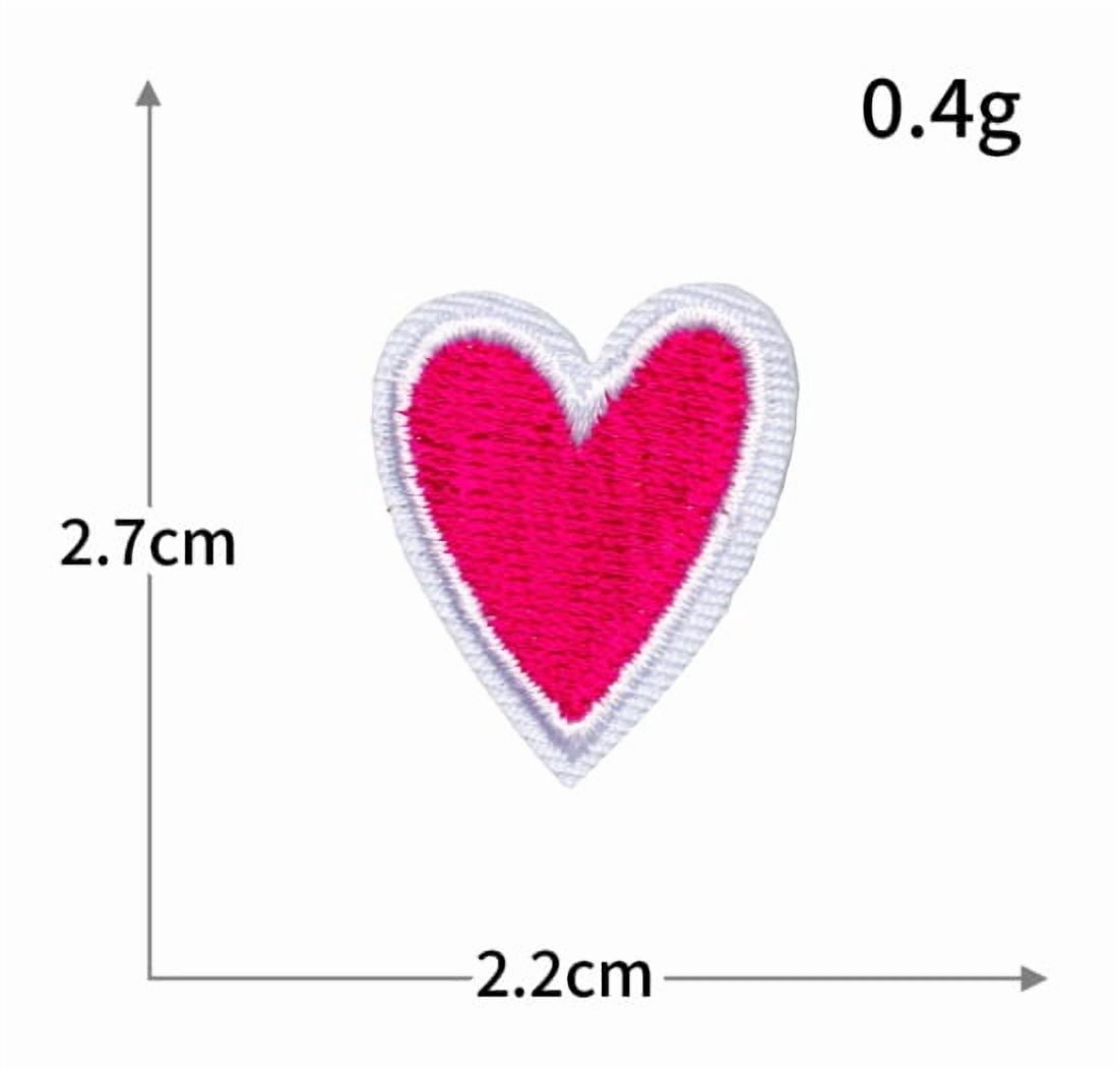 1 set of mini heart-shaped computer embroidered chapter star embroidery cloth patch with adhesive backing for clothing decoration