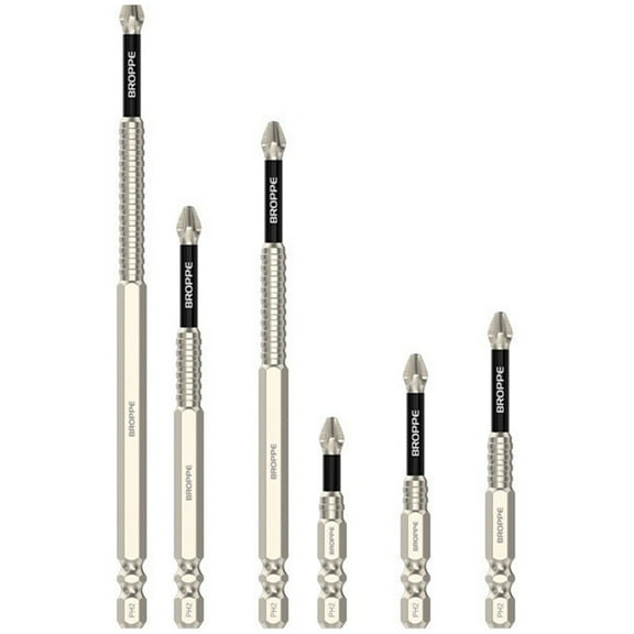 ROCKROK 6Pcs K5 Magnetic Impact Screwdriver Bit Set Antislip Screw Extractor Crossing