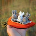 thumbnail image 3 of Easter Bunny Stuffed Animal Hide-and-Seek Three Bunnies in Carrot Pouch Easter Bunny Plush Hidden Bunny Rabbit Doll Zip Up Carrot Bunny Purse Easter Toy for Kids, 3 of 3