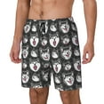 thumbnail image 1 of Lsque Husky Pattern Mens Swim Trunks- Bathing Suit Compression Liner - Beach Swim Shorts Swimwear - (S-3XL) - Stretch Quick Dry-3X-Large, 1 of 6