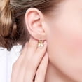 thumbnail image 6 of 1 pair Pearl Earrings with Cubic Zirconia White Freshwater Shell Pearl Dangle Hook Earrings Stud Round Ball Drop Hoop Earrings Brass Jewelry Gift for Women Pink 42.5x12mm Pin: 0.8mm, 6 of 8