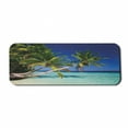 thumbnail image 1 of Landscape Computer Mouse Pad, Tropic Botanic Sandy Beach Island with Coconut Palm Trees Seaside Print, Rectangle Non-Slip Rubber Mousepad Large, 31" x 12" Gaming Size, Aqua Blue Green, by Ambesonne, 1 of 2