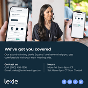 Lexie H1 Rechargeable OTC Earbud Hearing Aids with Bluetooth, App, and Noise Cancellation