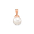 thumbnail image 4 of 14k Rose Gold Pearl Pendant Necklace for Women with Seashell Cap, Cultured White Pearl Jewelry for Anniversary, Bridal, Elegant Feminine Style Charm, 4 of 6
