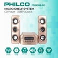 thumbnail image 2 of Sistema de estantería estéreo Philco Compact CD con Bluetooth Rose Gold, 2 of 8