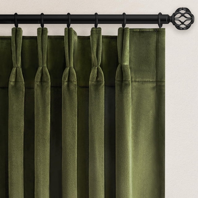 Cortinas Drapenova de terciopelo blackout, 2 paneles, 102 x 213 cm, verde