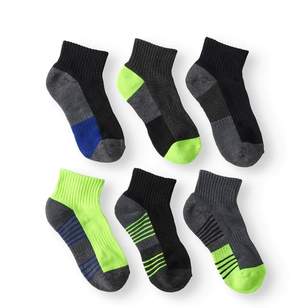 Athletic Works - Athletic Works Boys Ankle Socks, 6 Pack - Walmart.com ...