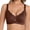Brown, variant on Women Seamless Wireless Support Bra, Scallop Neckline Comfort Bralette, Adjustable Strap No-Show Everyday Underwear for Full Coverage Blue XXL