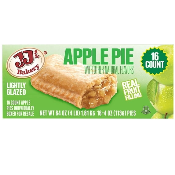 2 PACK | JJ's Bakery Apple Pie, Lightly Glazed, 4 oz, 16 ct Each