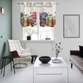 thumbnail image 5 of 2 Panels Kitchen Tier Curtains 39 Inch Length, Farmhouse Floral Grommets Window Treatment Curtain, Vintage Spring Flowers Botanical Thermal Curtains Drapes for Living Room/Bathroom, 5 of 9