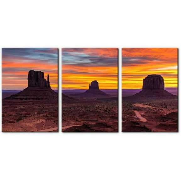 Hieng Natural Landscape Canvas Wall Art Print Trees with Misty Lake Reflection Painting Wall Decor for Living Room Home Decoration Gallery Wrapped Posters and Prints Ideal（Only canvas）