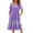 Purple Flower, variant on Women's Short Sleeve Nightgown Long Sleepshirts V Neck Sleep Dress Below Knee Length Sleepwear