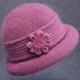 thumbnail image 3 of Womens Cloche Hat, Winter Knit 1920 Vintage Beanie Cap Bowler Church Bucket Dress Felt for Women Ladies Seniors,One Size, 3 of 4