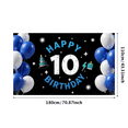 thumbnail image 2 of Colorful Balloons Birthday Banner Decorative Stars Cake Design Party Backdrop Happy 10th Birthday for Kids Celebration Indoor Decoration Photo Shoot, 2 of 7