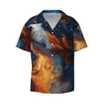 thumbnail image 2 of Lsque Cosmic Dog Starry Night print Men's Cuban Collar Short Sleeve Shirt Summer Beachwear Casual Button Down Fashionable Vacation Leisure Shirt-3X-Large, 2 of 7