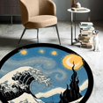 thumbnail image 1 of LaModaHome Rounded Rug Van Gogh Starry NightNon-Slip Rug Washable Mat Child Stain Resistant Living Room Kitchen Carpet 2.6X2.6ft(80X80cm), 1 of 5