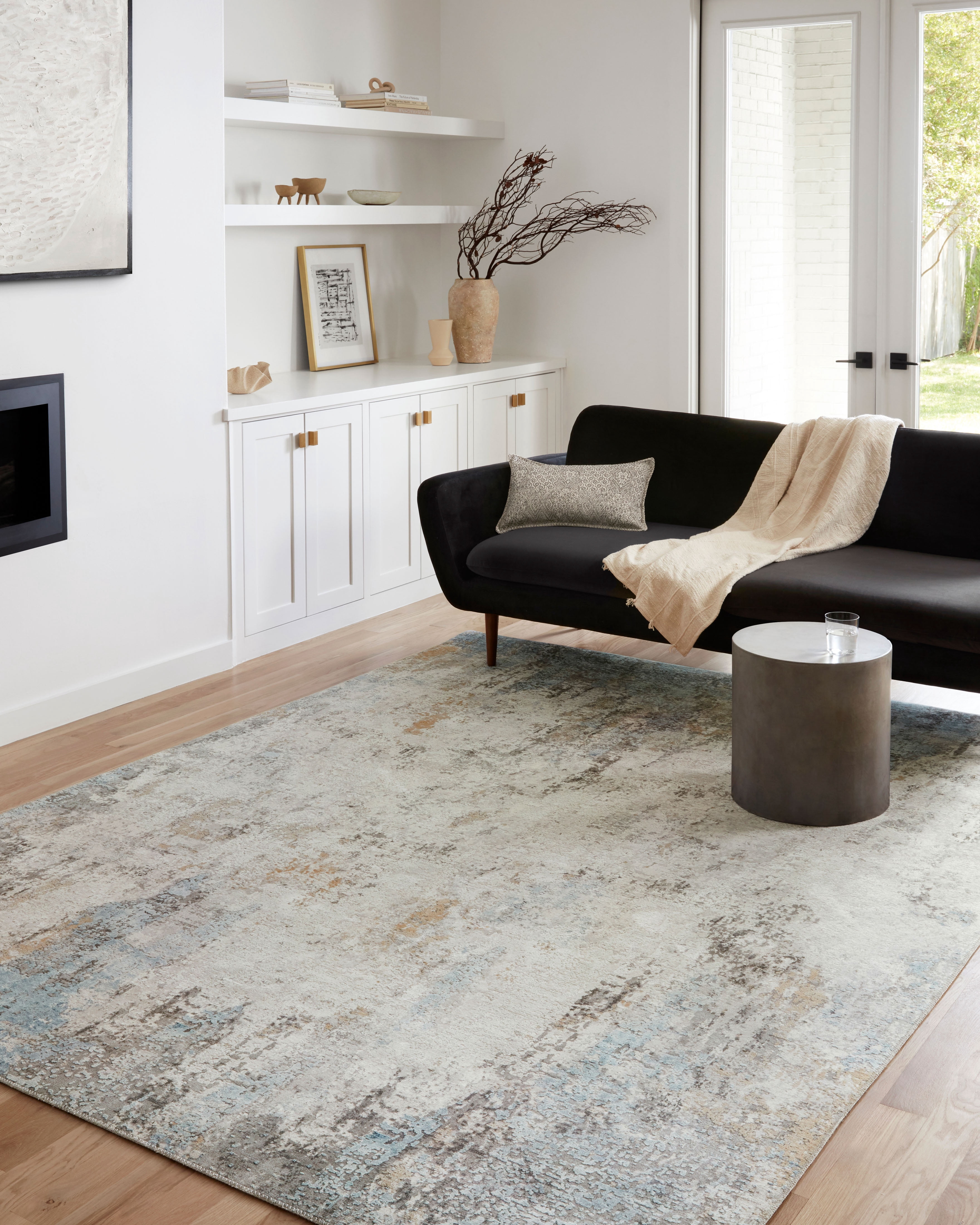 Loloi II Drift DRI-04 Antique / Multi Abstract Area Rug 18" x 18" Sample