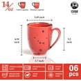 thumbnail image 4 of Coffee Mugs Set Of 6, 14 Oz Large Handle Heavy Duty Cups - Microwave Dishwasher Safe - Latte, Cappuccino, Tea, Cocoa, Mocha - Men, Women, Home Office Daily Use, Vivid Assorted Colors, 4 of 10