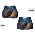 thumbnail image 3 of Sikiie Moonlit Night Sky Wolf Print Workout Shorts Women Scrunch Butt Gym Shorts Seamless High Waist Tummy Control Yoga Biker Athletic Shorts, 3 of 5