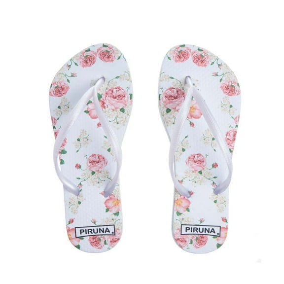 Piruna Women's Flip Flop Sandal Little Roses Flower