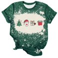 thumbnail image 2 of Cavosen Christmas Cute Tops for Women Trendy Going out Xmas Tree Santas Print Blouse Tunic Short Sleeve Round Neck Casual Loose Dressy Tees Fashion Festival T Shirts Tops Shirts, 2 of 4