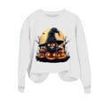 thumbnail image 6 of Jsaierl Women's Halloween Sweatshirts Plus Size Pumpkin Ghost Graphic Sweatshirt Work Crewneck T-shirt Long Sleeve Dressy Casual Pullover Tops Halloween Clothes, 6 of 6
