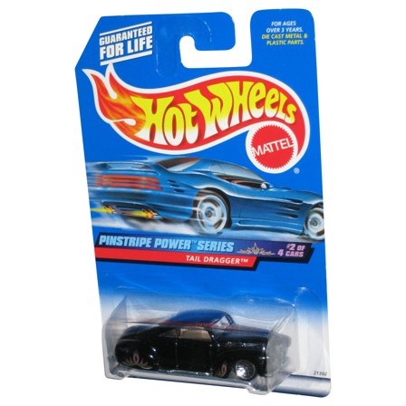 Hot Wheels Pinstripe Power 2/4 (1998) Black Tail Dragger Toy Car #954