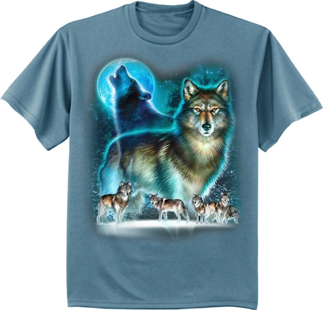 Wolves Wolf Pack Moon T-shirt Men's 