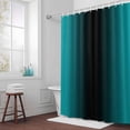 thumbnail image 6 of Turquoise and Shower Curtain for Bathroom Decor, Black Gradient Waterproof Fabric Shower Curtain, 72"x84" Set with 12 Hooks, 6 of 9