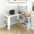 360° Rotating Home Office Corner Desk and Storage Shelf Combo