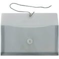 thumbnail image 2 of JAM Paper Plastic Envelopes with Button & String Tie Closure, #10 Business Booklet, 5 1/4 x 10, Smoke Gray, 3/pack, 2 of 4