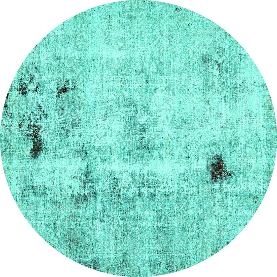 Ahgly Company Machine Washable Indoor Round Solid Turquoise Blue Modern ...