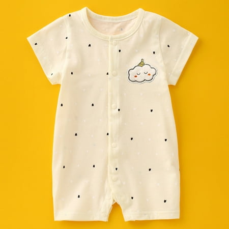 BLTIBY Newborn Baby Boys Girls Romper Summer Printed Short Sleeve Round Neck Toddler Button Down Rompers Cute Infant One-Piece Fashion Bodysuit Yellow 12-18 Months BLTIBY Newborn Baby Boys Girls Romper Summer Printed Short Sleeve Round Neck Toddler Button Down Rompers Cute Infant One-Piece Fashion Bodysuit Yellow 12-18 Months