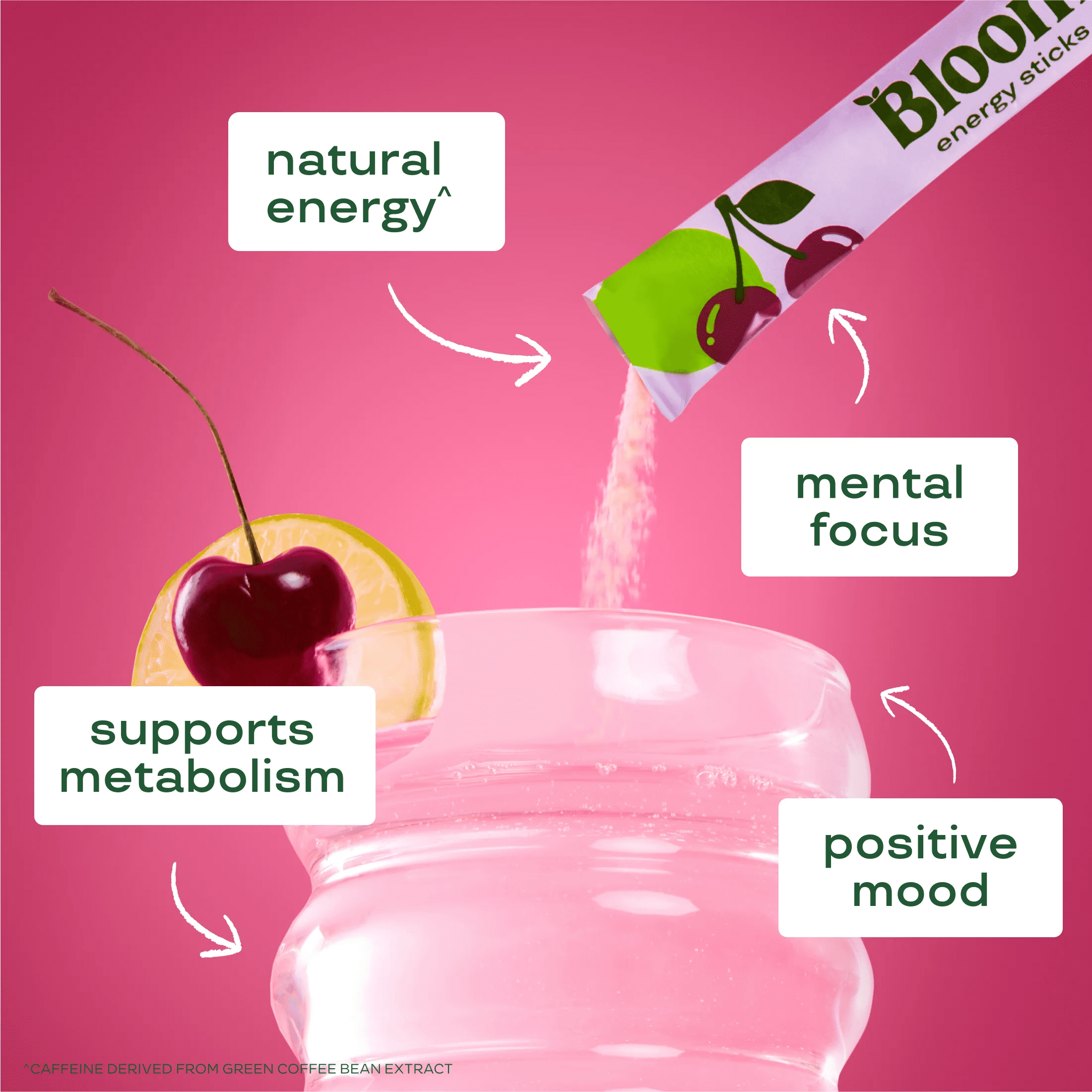 Bloom Nutrition Energy Powder Drink Mix, Shirley Temple, 10 Count