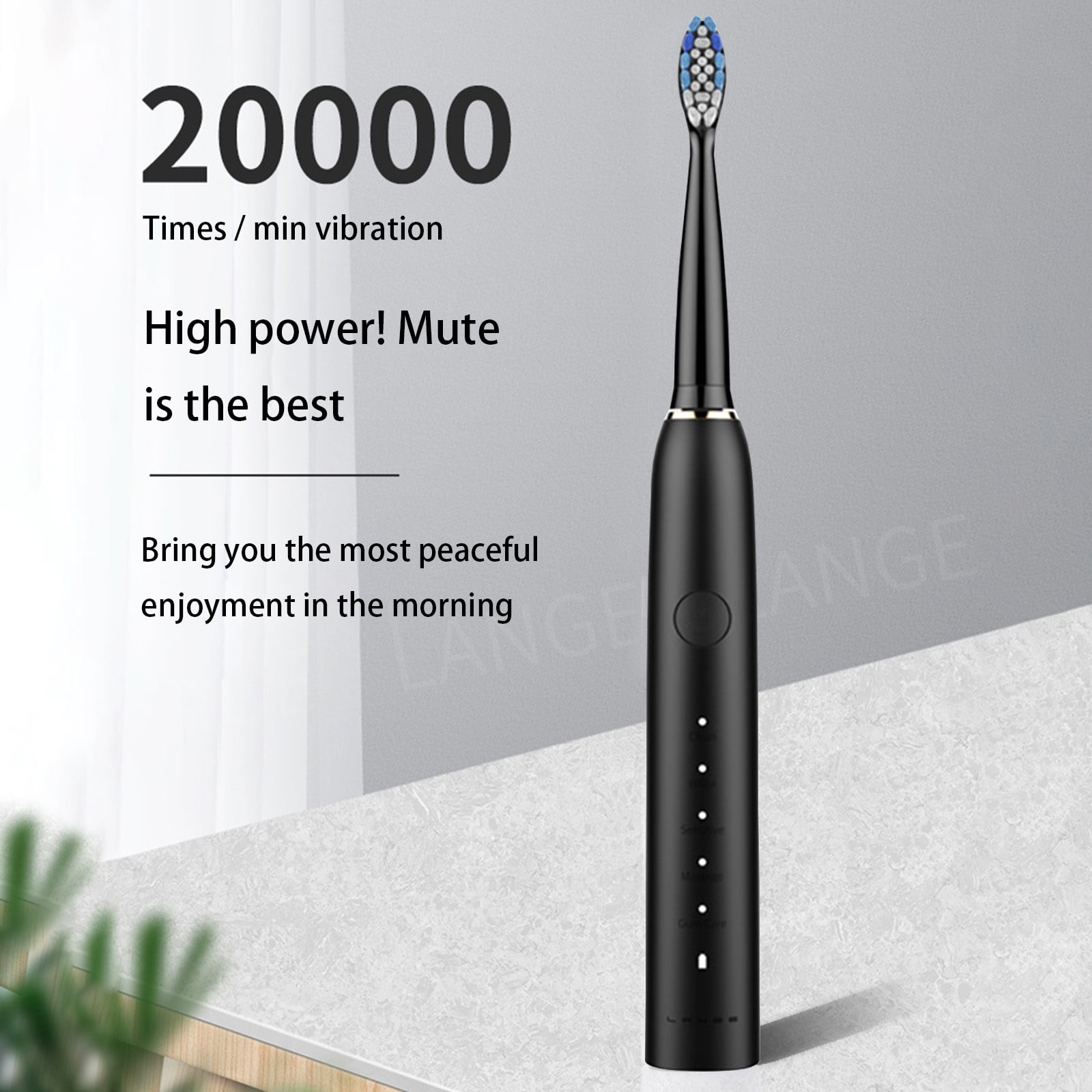 Dengmore Electric Toothbrush With 2 Brush Heads 5 Modes Electric Toothbrush For Adults Travel Rechargeable Power Toothbrush With Timer