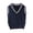 01 Navy, variant on Boys and Girls Cable Diamond Sleeveless Vest, V Neck Contrast Strip Edge Knitted Gilet, Light Blue, School Daily Layering Party Top