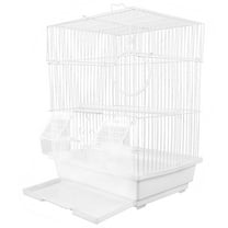LOLIPPYY 1 Set of Bird Cages for Parakeets Plastic White for Pet Owners Outdoor