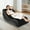 Black, variant on YIYIBUYS Black Inflatable Sofa Air Lounger PVC Flocking Fabric Folding Sofa Bed Blow Up Couch with Air Pump for Living Room, Bedroom, Office, Travel,Camping