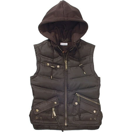 No Boundaries - Juniors Bubble Vest with Detachable Hood