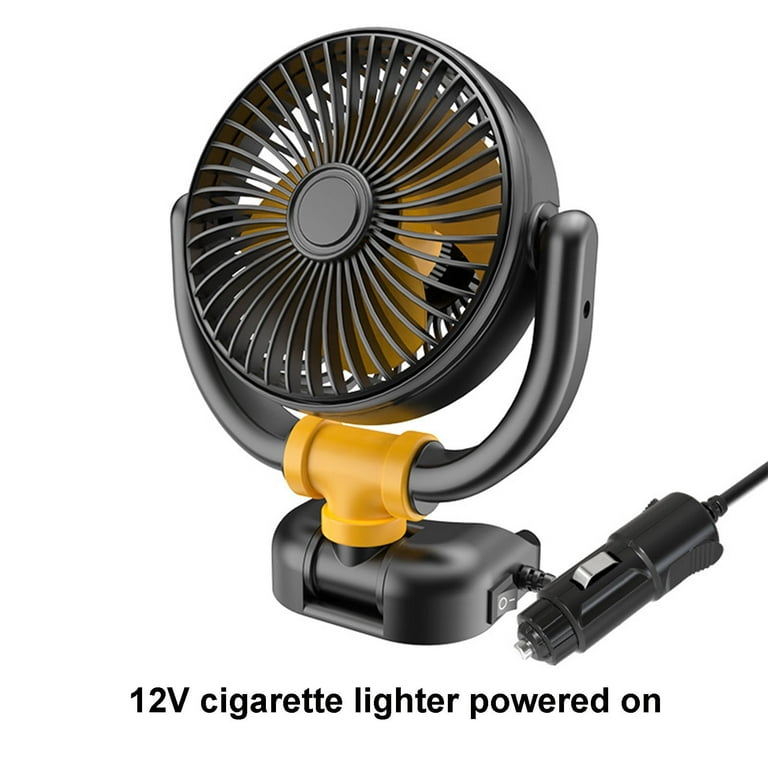 Wmkox8yii Car Fan Portable,USB or Cigarette Lighter Link Power Fan for Car  Vent,2 Speed Car Cooling Wired Fan with Quiet Brushless Motor 360 Degree  Rotatable Portable Fan for Van,Truck,SUV