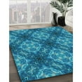 thumbnail image 2 of Ahgly Company Indoor Round Patterned Blue Eyes Blue Area Rugs, 3' Round, 2 of 6