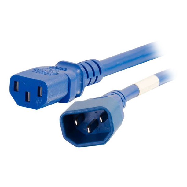 C2G 5ft 14AWG (IEC320C14 IEC320C13) 5 ft Cordon d'Alimentation à - Bleu - Câble d'Alimentation - IEC 60320 C14 pour Alimenter IEC 60320 C13 - 250 V - 15 A - - Bleu