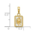 thumbnail image 4 of Auriga 14k Yellow Gold and White Rhodium Sun in Frame Pendant for Women, 4 of 6