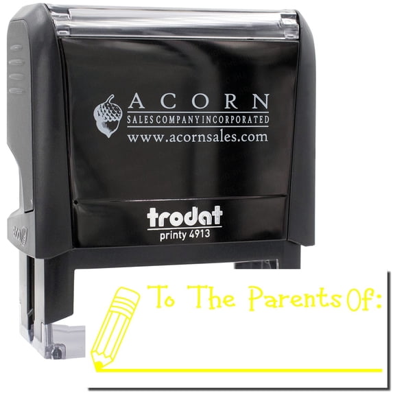 Large Self-Inking To The Parents Of with Line Stamp, Trodat Printy 4913, Press and Print Stamping, Impression Size 7/8" x 2-1/4", Up to 10,000 Impressions - Yellow Ink