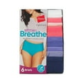thumbnail image 3 of Hanes Women's Signature Breathe Cotton Briefs Underwear, 6-Pack, 3 of 5