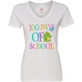 thumbnail image 3 of Inktastic 100 Days Of School Party Women's V-Neck T-Shirt, 3 of 5
