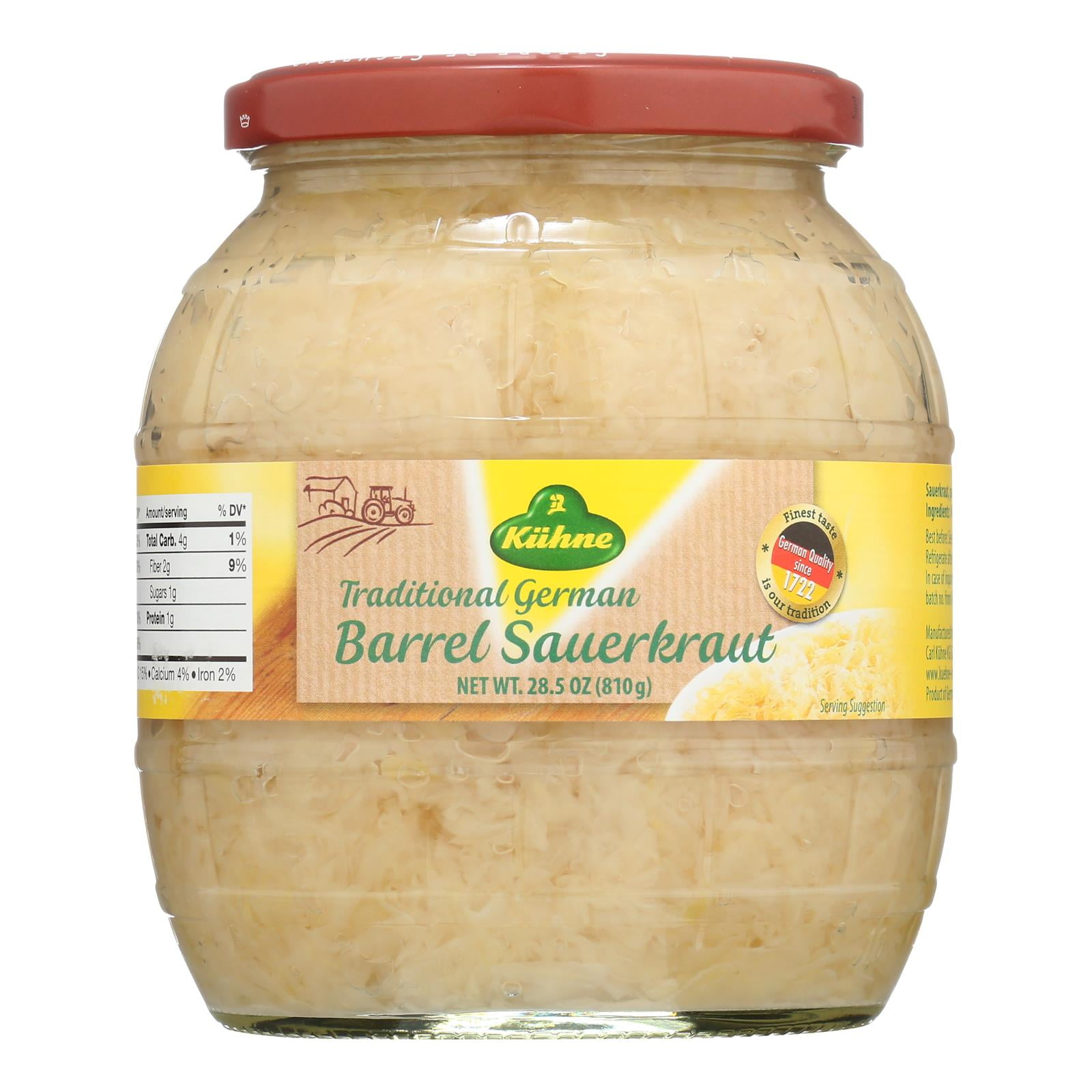 (6 Pack) Kuhne FatFree Barrel Sauerkraut, 28.5 Oz