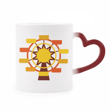 

Amusement Park Ferris Wheel Color Illustration Heat Sensitive Mug Red Color Changing Stoneware Cup