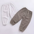 thumbnail image 2 of Bullpiano Toddler Girl Boy Cotton Long Harem Pants Kids Casual Solid Bottoms Trousers 1-7T, 2 of 4