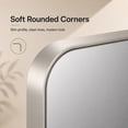 thumbnail image 4 of Niveal Wall Mirror for Bathroom,48" x 36" Brushed Nickel Bathroom Mirror,Anodized Aluminum Frame with Rounded Corner, Rectangle Wall Mounted Mirror Decorative for Bathroom, 4 of 12